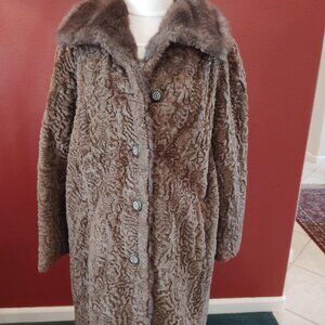 Burning Man Playa Coat ITEM HOUSE Faux Astrakhan Lamb Fur Coat Vintage Size M(?)